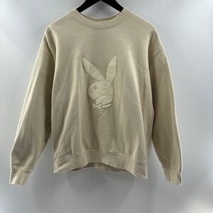 Playboy x PacSun Cream / Beige Crewneck Sweatshirt – Size Medium